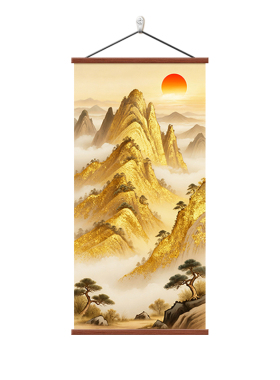 日照金山入户正对门玄关装饰画