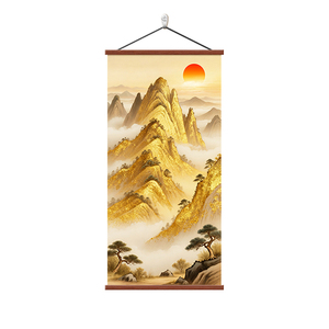 日照金山入户正对门玄关装饰画