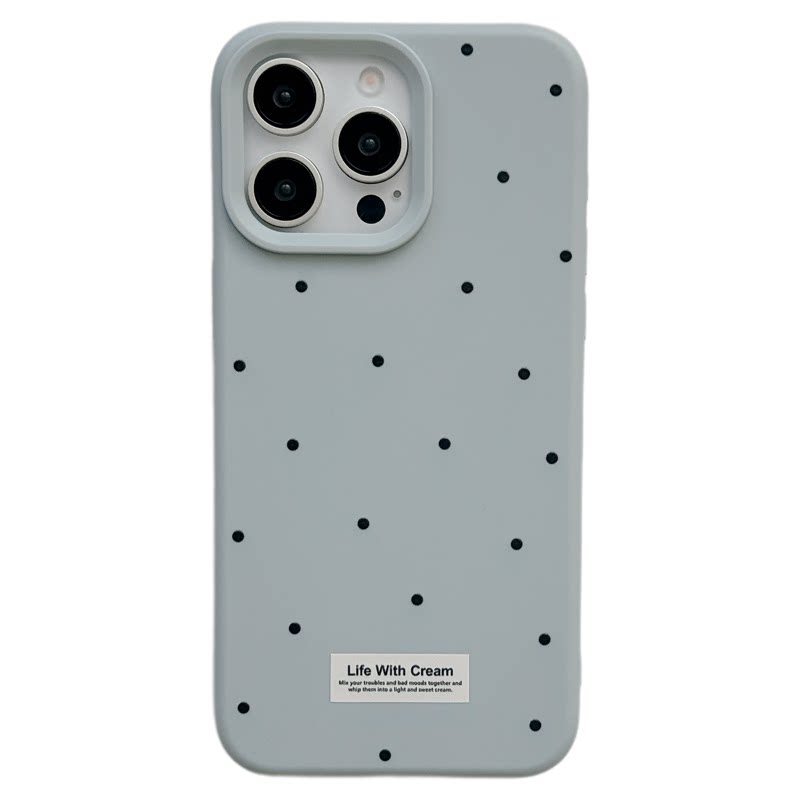 MoreRex ins简约蓝色波点字母支架适用苹果18手机壳iphone17promax新款14硅胶13防摔保护套16pro日韩小众少女