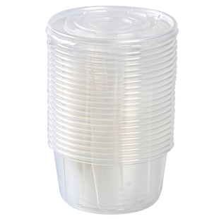 特美居一次性打包盒圆形带盖饭碗家用饭盒加厚可微波高温食品餐盒