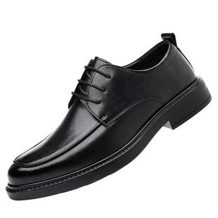 Romon/罗蒙男士皮鞋秋冬加绒真皮内增高男款皮鞋商务正装结婚鞋子