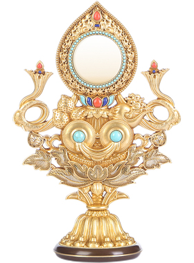 组合鎏金密宗纯铜摆件佛具