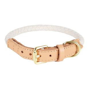 狗狗脖圈中型犬牵引绳项圈编织高端鹿皮绒柴犬脖套防挣脱宠物专用