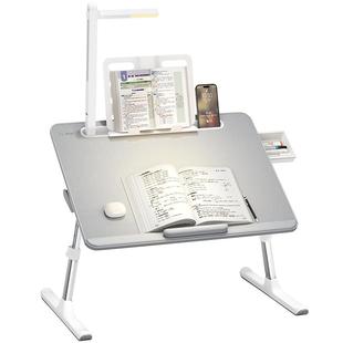 赛鲸k8床上学习桌带台灯床上书桌可折叠小桌板学生宿舍床用飘窗电脑桌阅读架可升降桌儿童写字作业床上小桌子