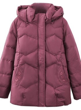 依佈冬季胖妈妈新款羽绒服外套