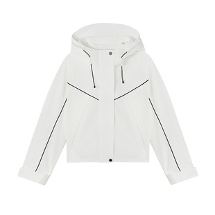 GANT/甘特新款女士春秋宽松廓形夹克衫时尚休闲抽绳连帽短款外套