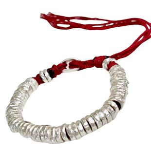 古法盘缠手链足银999纯银手工编织钱串子手绳可调节新中式男女款