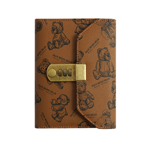 小熊密码锁存钱本现金收纳册大容量纸币收藏册2026新款钱钞收纳本