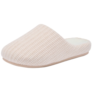 热风保暖家居拖女2025年冬季新款简约百搭包头拖米色舒适家居鞋子