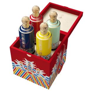 平安酒贵州坤沙酱香型53度白酒普天同庆4*500ml送礼盒装纯粮食酒