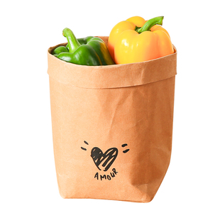 川岛屋冰箱牛皮纸收纳袋可水洗防水防油食品级加厚蔬菜水果食品袋