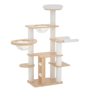 宠贝亚全实木猫爬架猫窝猫树一体太空舱大型橡木猫架子不占地家用