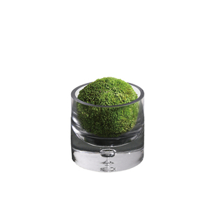 天青苔绿 现代新中式玻璃花器永生苔藓球 样板间茶几展柜书桌摆件