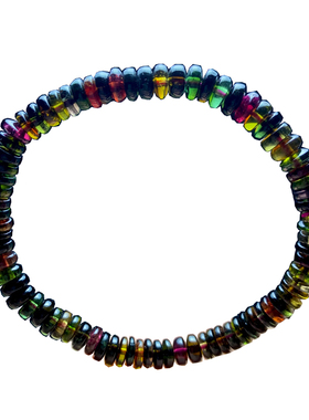 天然黑糖黑玫瑰碧玺盘珠单圈手链