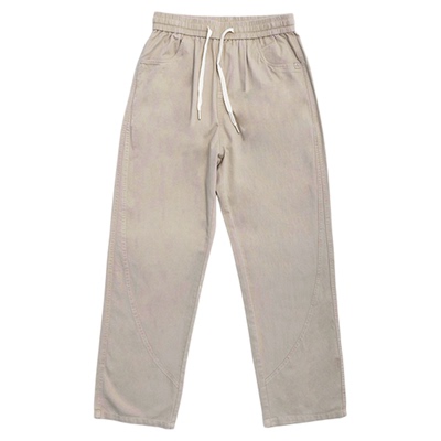 GOKIGA春季纯棉抽绳工装直筒裤男