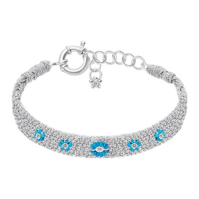 Dare买手店 TWOR正品绿松石编织宽手链手工编织原创设计精致925银