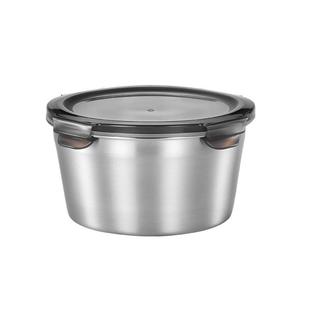 316L不锈钢密封保鲜碗带盖食品级圆形饭盒家用冰箱收纳装汤盒304