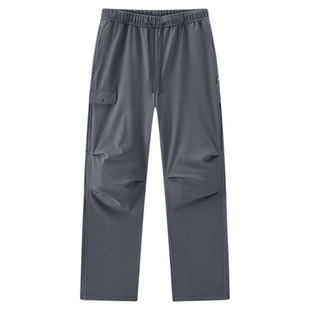 森马加绒机能伞兵裤男2025秋冬新款弧形弯刀裤垂感宽松工装直筒裤