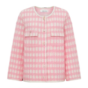 《momonaco》奶呼呼!Hi~barbie修身优雅不挑人奶粉格子复古套装