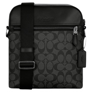【官方正品】COACH//蔻驰Houston飞行手袋经典老花男士单肩斜挎包