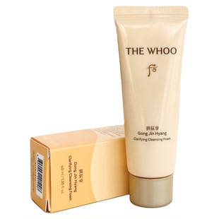whoo/后拱辰享洗面奶小样40ml试用装气韵生润颜泡沫洁面膏旅行装