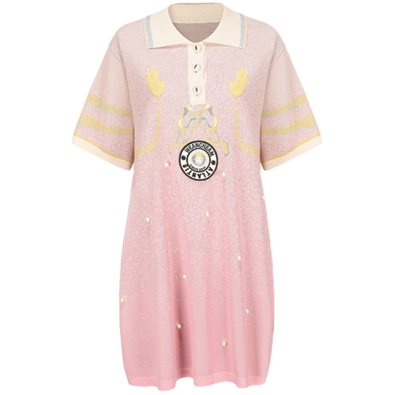 【季末折扣】WEancheAM/未未姆  24SS春夏新品POLO領連衣裙女