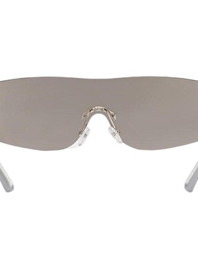 金属银色无框墨镜潮酷一体式眼镜