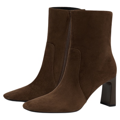 旺角街道蹀愫秋冬增高7.5羊绒瘦瘦靴时装靴短靴女TA65729-10