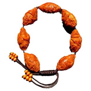 整身钟馗橄榄核手串男士文玩原籽精品核雕老油核雕刻精雕男生手链