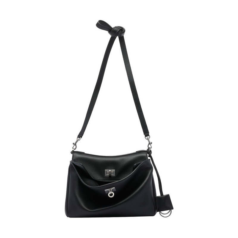 BALENCIAGA 巴黎世家男小号rodeo黑色真皮单肩包26早春意大利代购