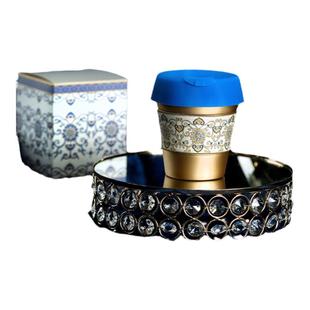 故宫角楼咖啡十二月花卉精品咖啡杯不锈钢办公室咖啡杯新年礼物女