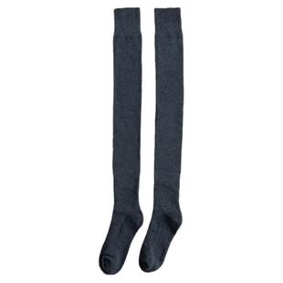 大童加厚高筒袜女童长筒袜秋冬保暖毛圈袜藏青色大腿袜儿童过膝袜