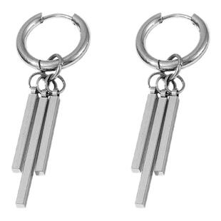 个性耳环男士小众独特索隆耳坠高级感钛钢无耳洞耳夹男生长款耳钉