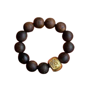 原创手作天然奇楠沉香小米珠戒指翡翠葫芦扎基拉姆财运圆珠指环绿