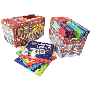 英文原版 神奇的机器盒装14册 Amazing Machines Big Truckload of Fun  精装全彩图画书 消防车 飞机 火箭 交通工具科普绘本