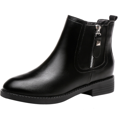 百搭短靴平底英伦风靴子