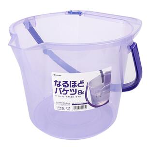 日本进口INOMATA 塑料带刻度家务清洁水桶 车用洗车桶拖地水桶8升
