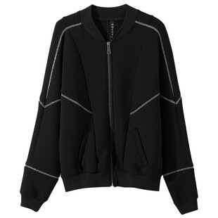 反季清仓黑色短款外套女长袖2026年春秋宽松棒球服开衫夹克上衣