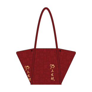 新款红色元宝包马上发财托特包国风喜庆斜挎包大容量通勤女士Q355