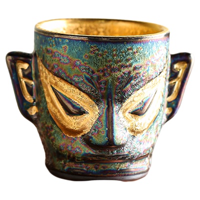 大师鎏金三星堆茶杯主人杯