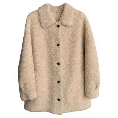 小方领宽松慵懒中长款毛毛外皮草