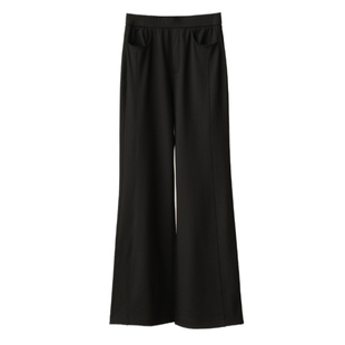 会员拍 春款 162以上女士微喇小黑裤通勤百搭喇叭裤显瘦长裤 女装