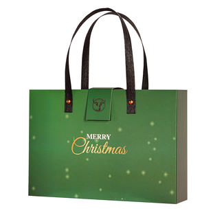 圣诞节包装手提盒绿色铁盒子创意开窗曲奇饼干糖果派对苹果礼品盒