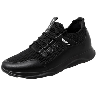 隐形增高鞋男8cm6cm休闲运动鞋秋季内增高真皮男鞋百搭透气网面鞋