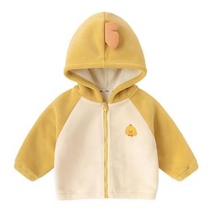 【双面暖绒】嘟嘟家宝宝外套儿童秋冬男童女童摇粒绒连帽加厚上衣