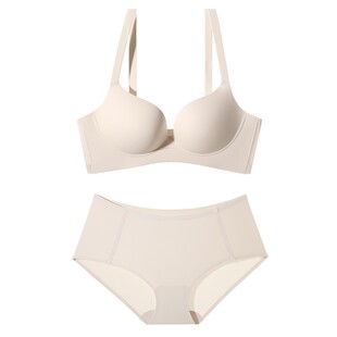 无痕内衣女小胸聚拢2025新款无钢圈秋冬深V收副乳防下垂隐形文胸