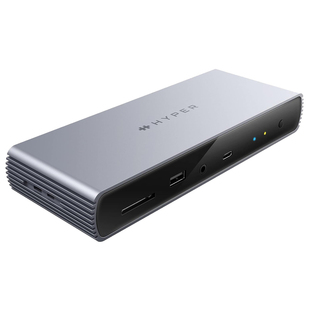 美国Hyper 雷电4扩展坞typeC双路USB4转换器双屏4K适用于MacBook m5拓展坞96W供电hdmi输出thunderbolt4