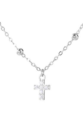 十字架精致韩版锁骨链925纯银