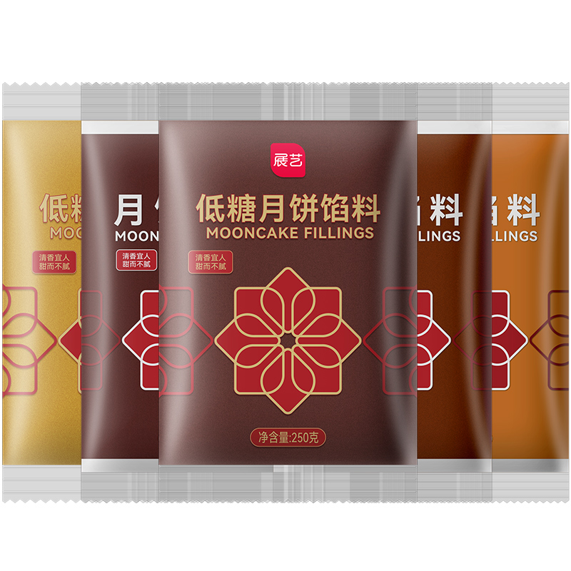 展艺豆沙馅料白莲蓉奶黄红豆沙黑芝麻冰皮月饼馅料粉烘焙制作材料