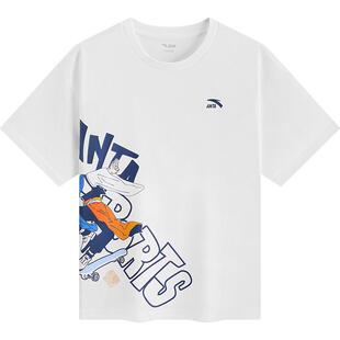 少年顽家安踏儿童短袖2026夏季新款透气男童棉T恤青少年打底衫潮